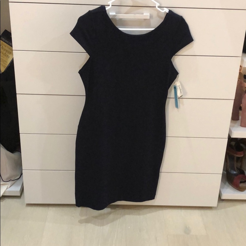 Navy blue alice and olivia dress with open back